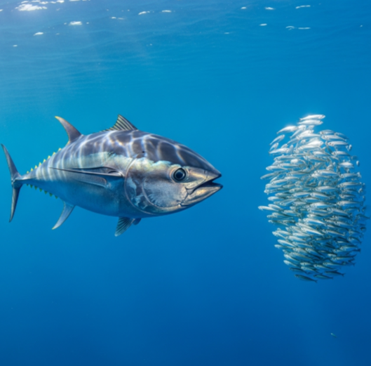 큰 생선과 작은생선 이미지