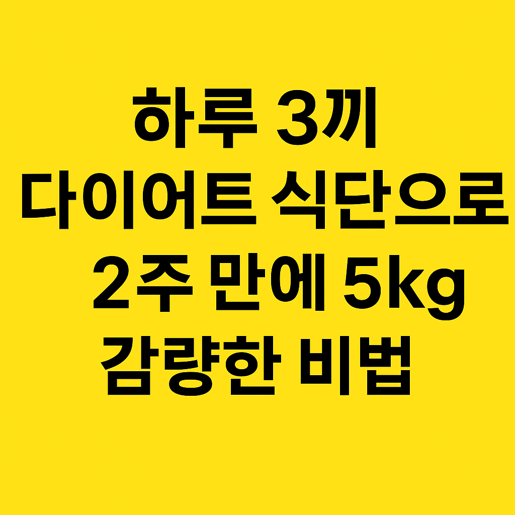 하루 3끼 다이어트 식단으로 2주 만에 5kg 감량한 비법