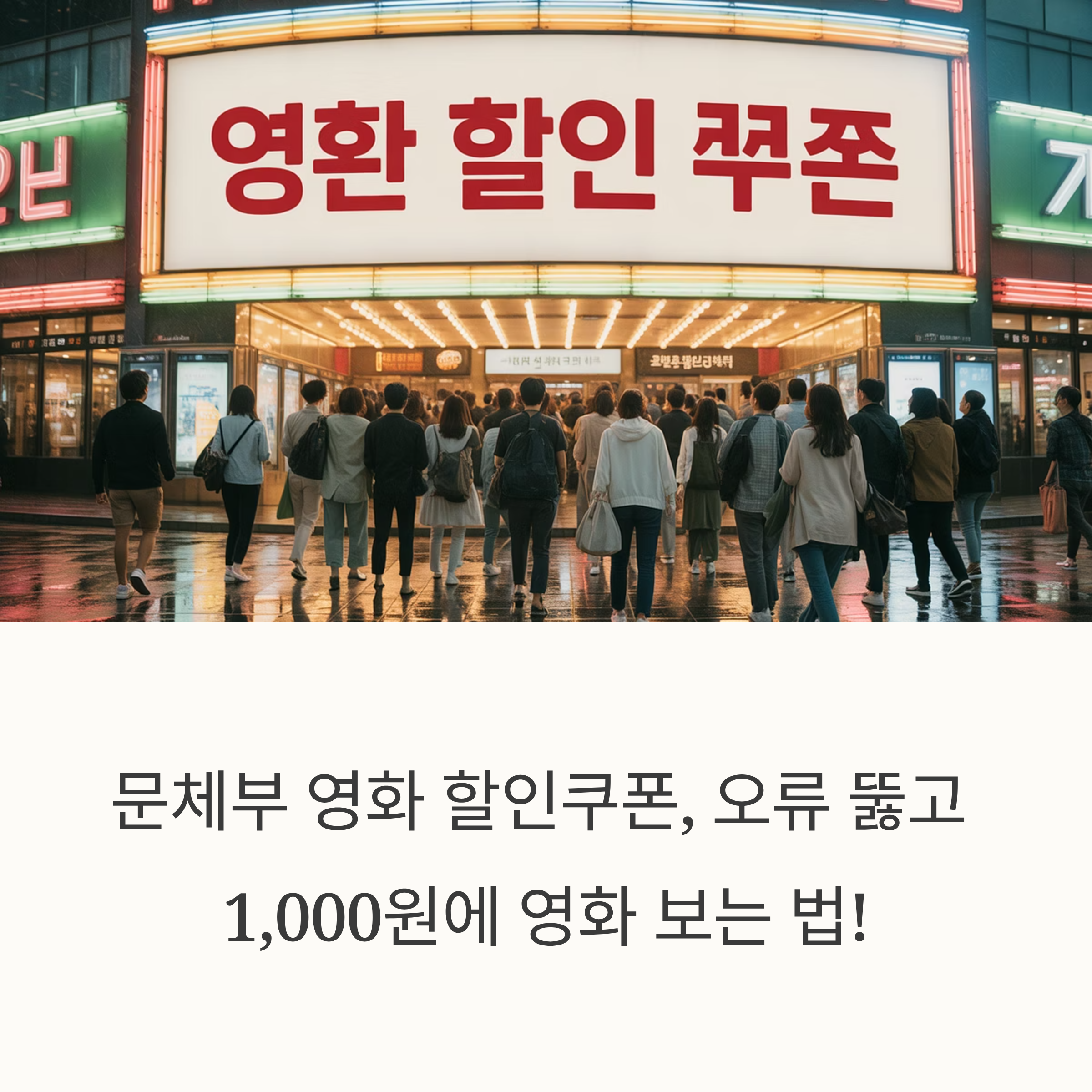 1천 원 영화 가능! 문체부 6천 원 할인쿠폰, 서버 오류 뚫는 완벽 가이드