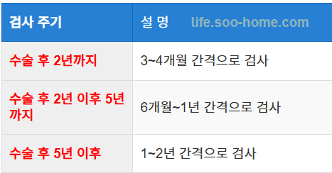 신장암 수술 후 추적 검사 주기