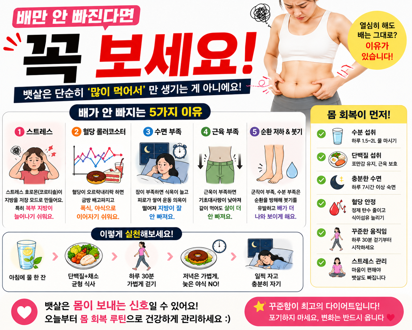 뱃살만 유독 안 빠지는 이유