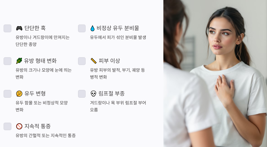 유방암 초기 증상 체크리스트