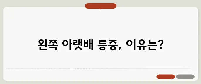 여자 왼쪽 아랫배 통증 원인과 대처법
