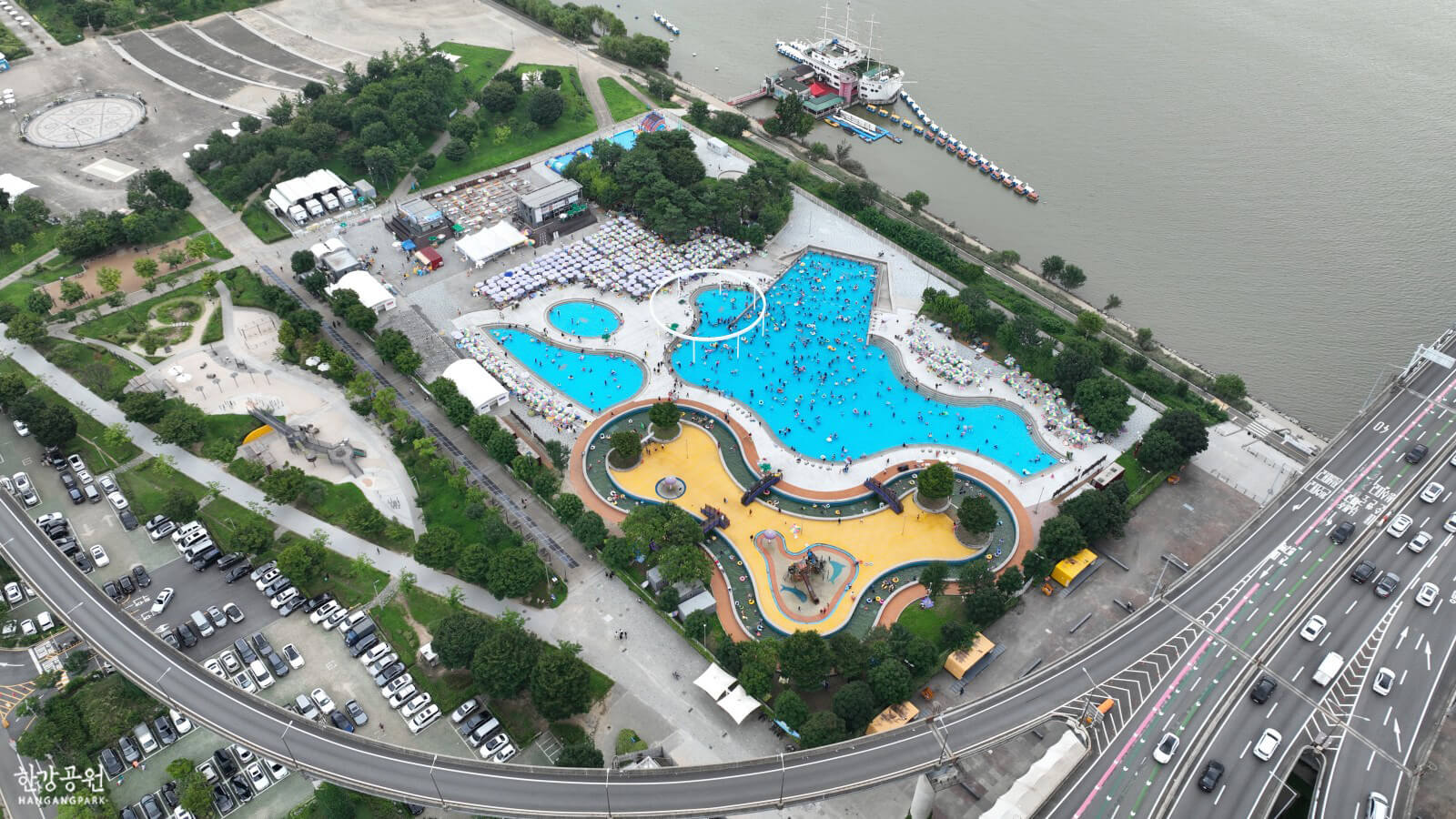 뚝섬 한강 수영장 드론 사진