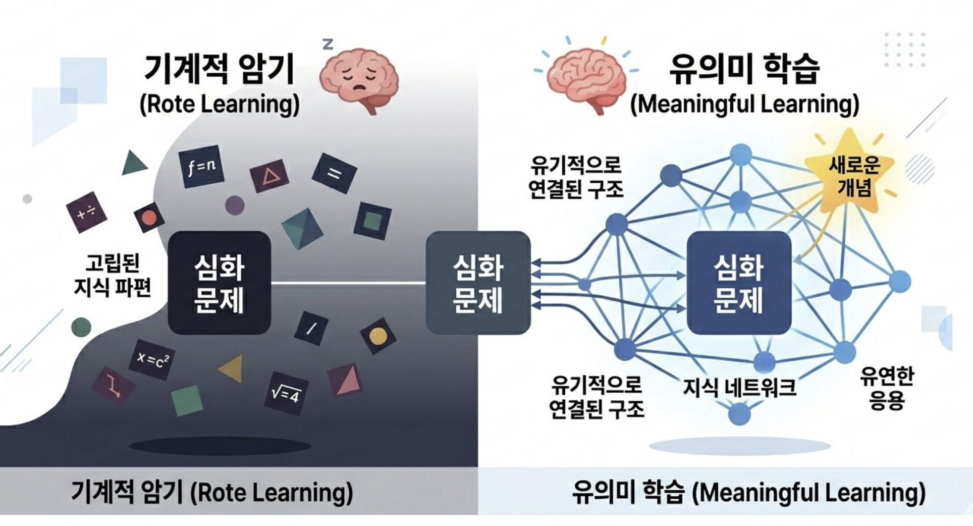 기계적 암기와 유의미 학습의 차이