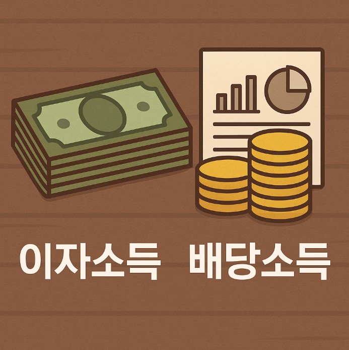지폐와 동전이 그려진 사진