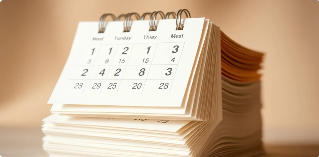 캘린더에 체크 표시가 지속적으로 이어진 모습