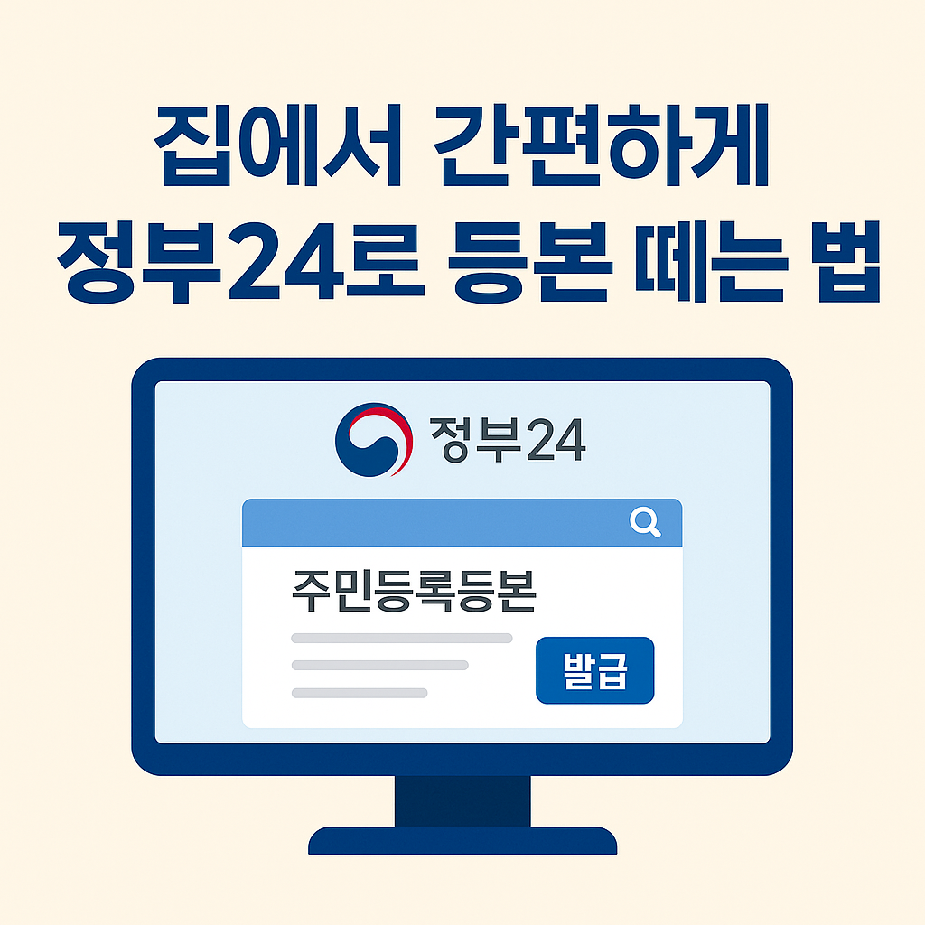 집에서 간편하게 정부24로 등본 떼는 법
