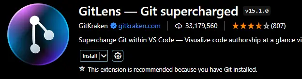 확장 프로그램 GitLens