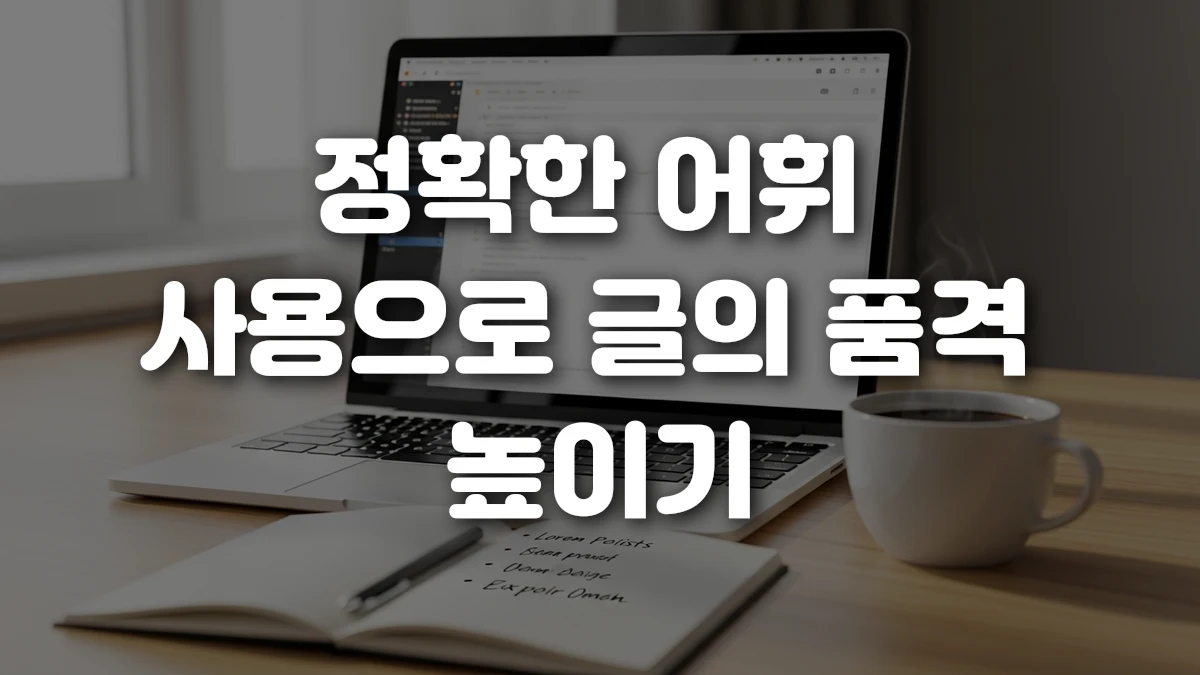 정확한 어휘 사용으로 글의 품격 높이기