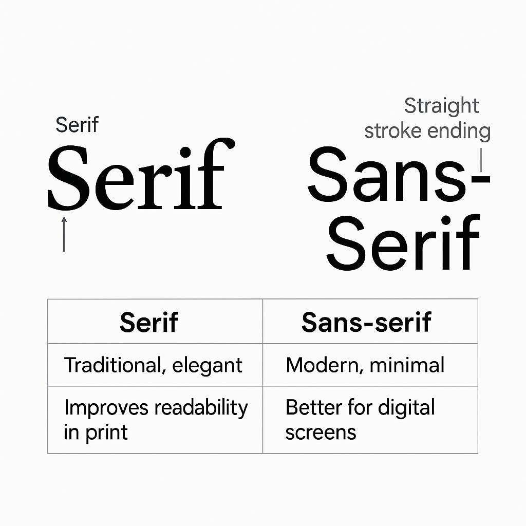 세리프와 산세리프 예시 이미지