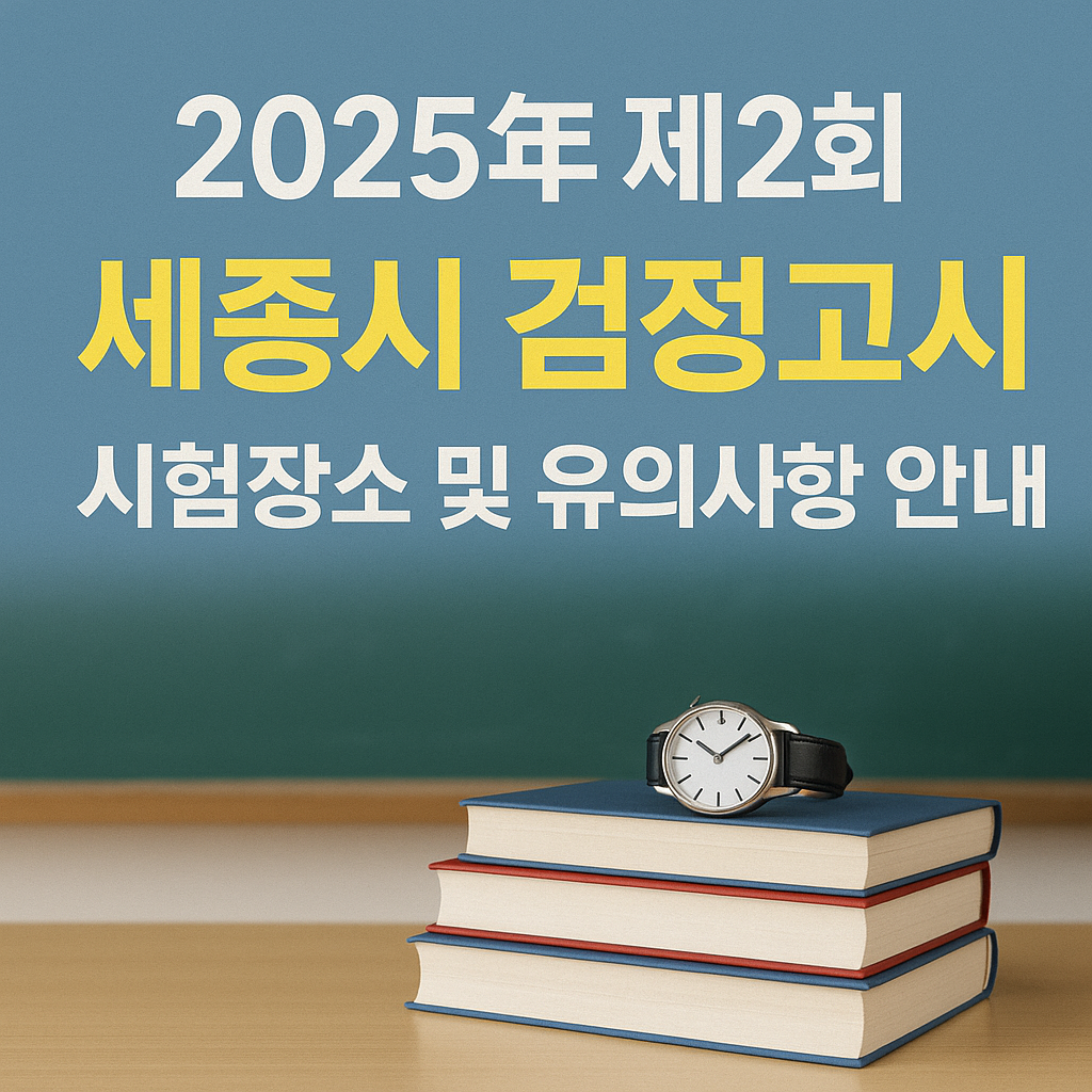 2025년 제2회 세종시 검정고시 시험장소 및 유의사항 안내