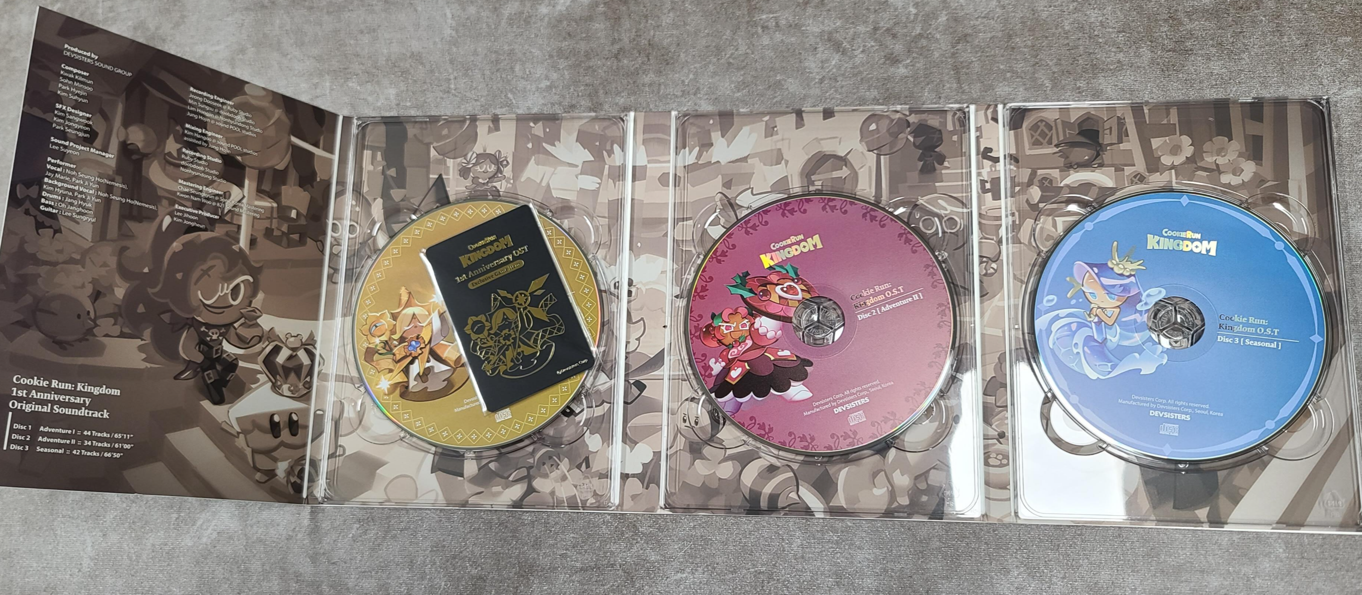 쿠키런 쿠키런킹덤 쿠키런OST OST앨범 데브시스터즈 귀여운택배 쿠키런택배 깔끔한디자인 고급재질 품질표시 주의사항 동화책 구성품 레드벨벳케이크드래곤