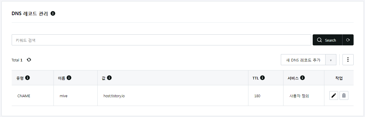 호스팅케이알 2차도메인설정 3