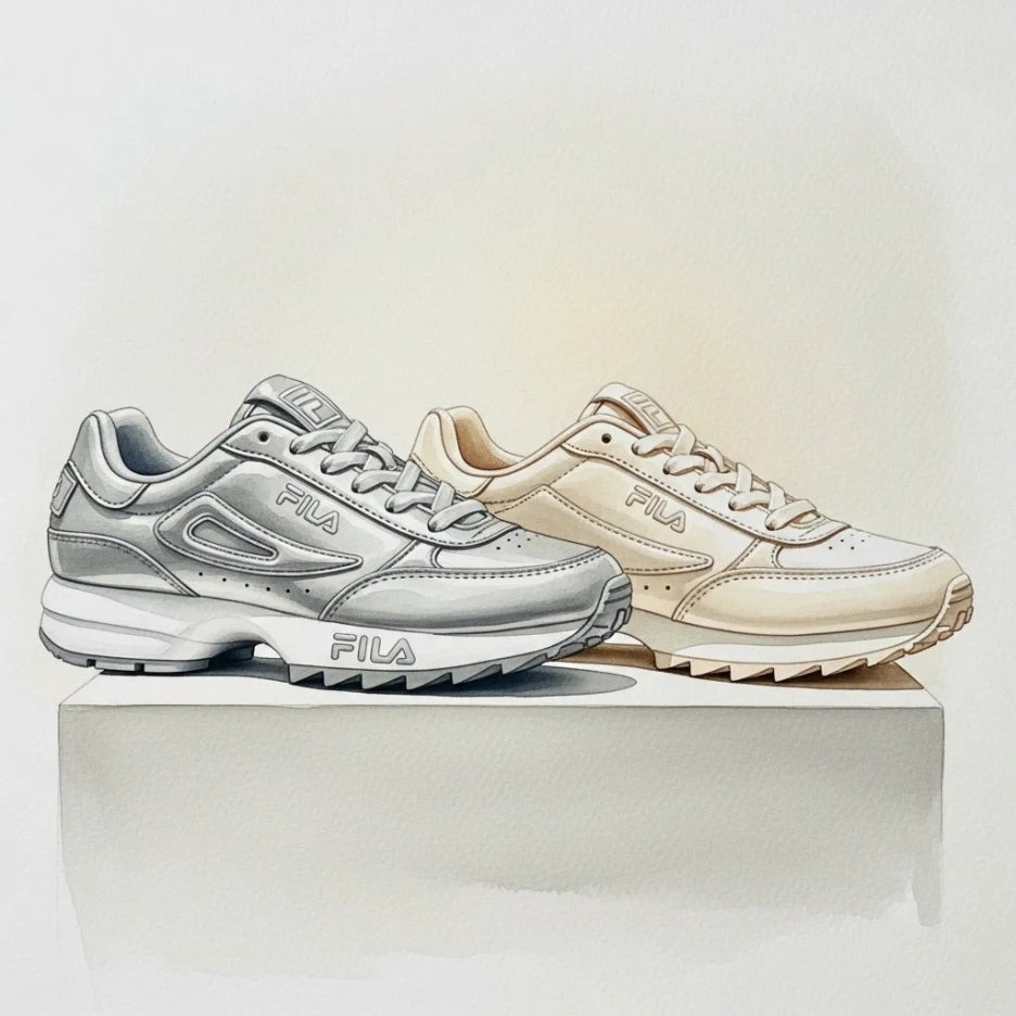 휠라 글리오 실버문과 크림 컬러 비교