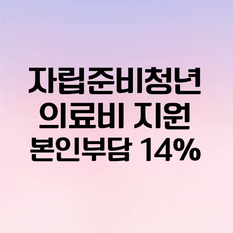 자립준비청년 의료비지원 지원대상 신청방법