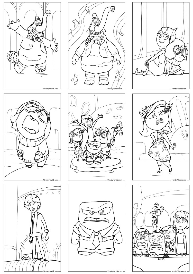 인사이드아웃 색칠공부 디즈니 도안