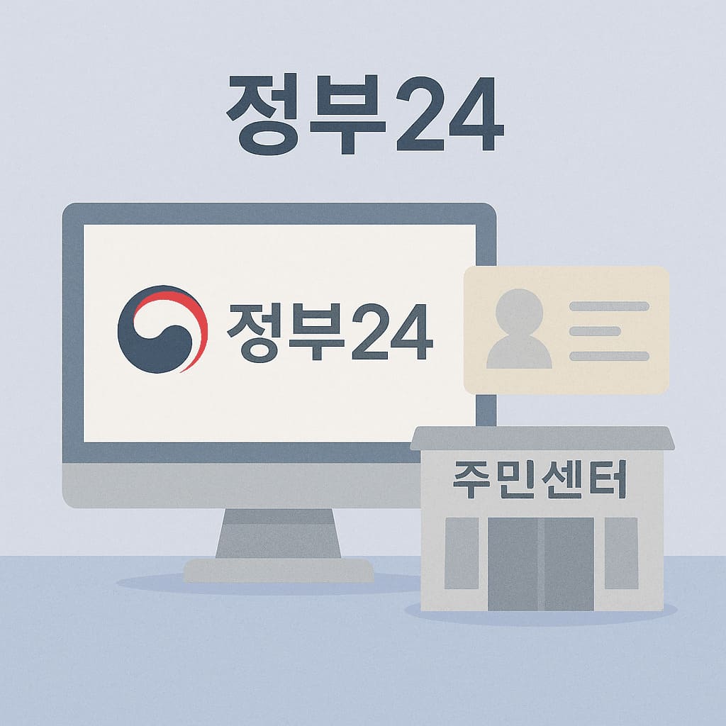 정부24와 주민센터 신청 이미지