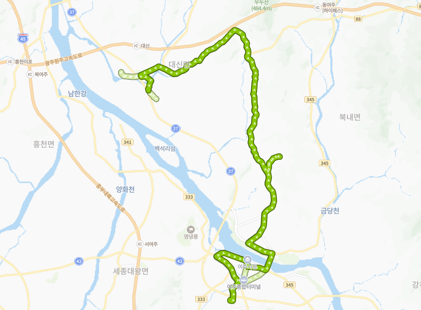 여주-971번-버스-노선-지도