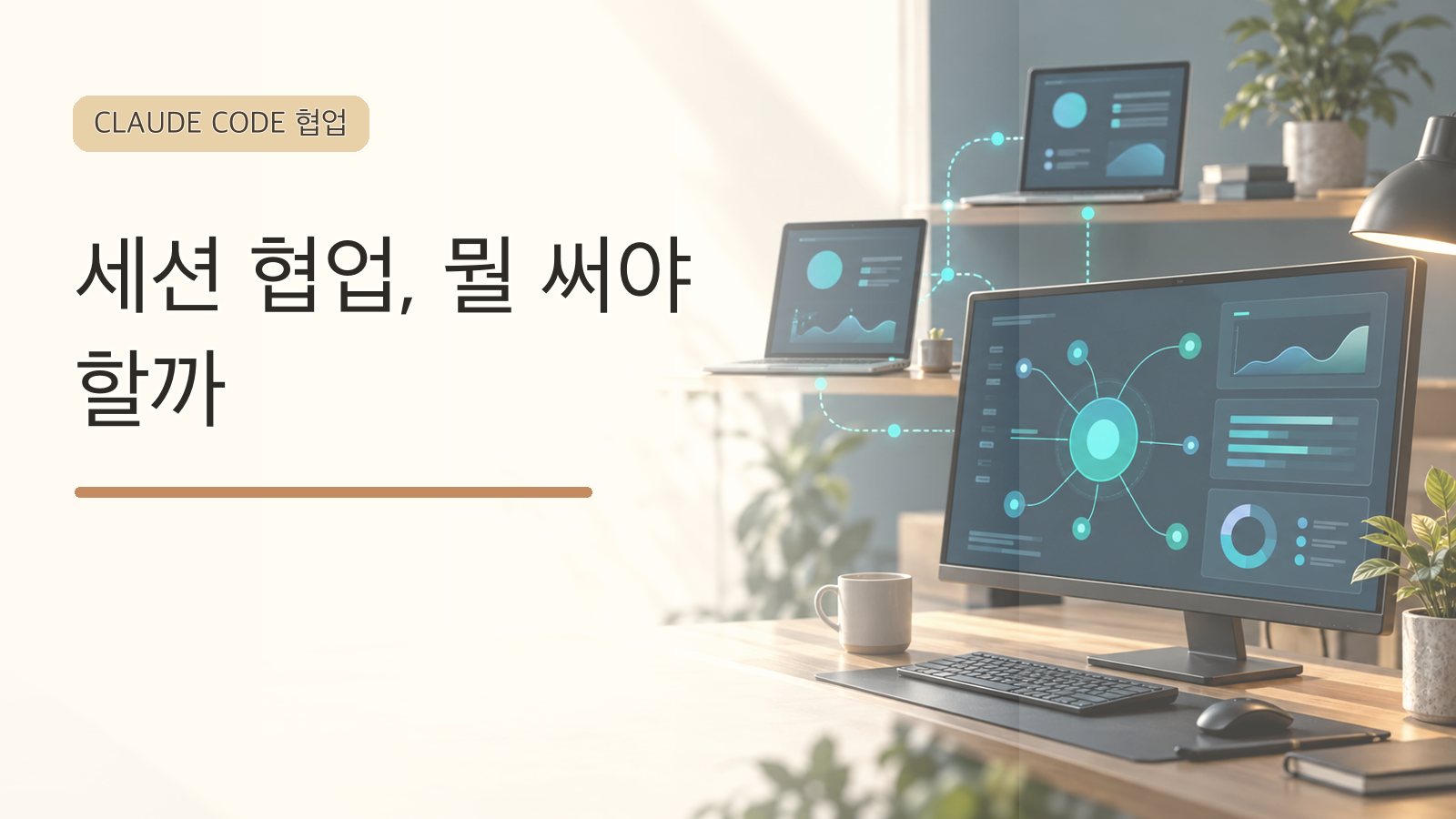 Claude Code 세션 협업과 메시지 흐름을 표현한 대표 이미지