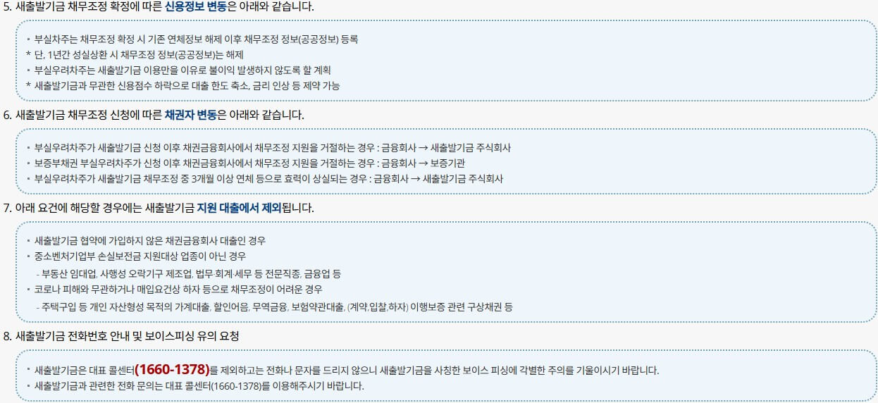 새출발기금 홈페이지 공지문