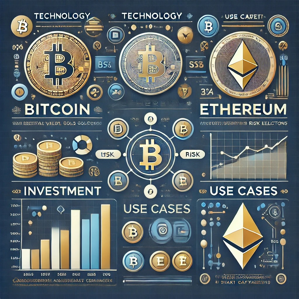 비트코인과 이더리움 비교 (기술, 투자, 활용성)