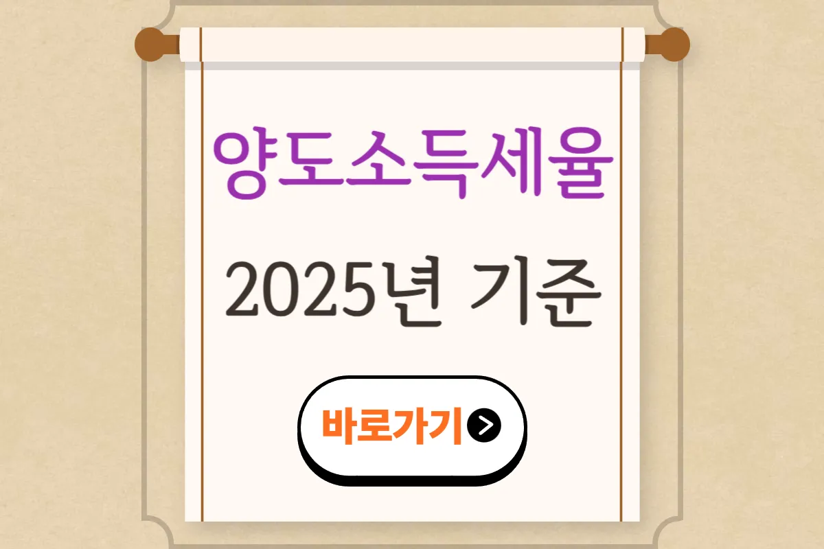 양도소득세율 2025년 기준