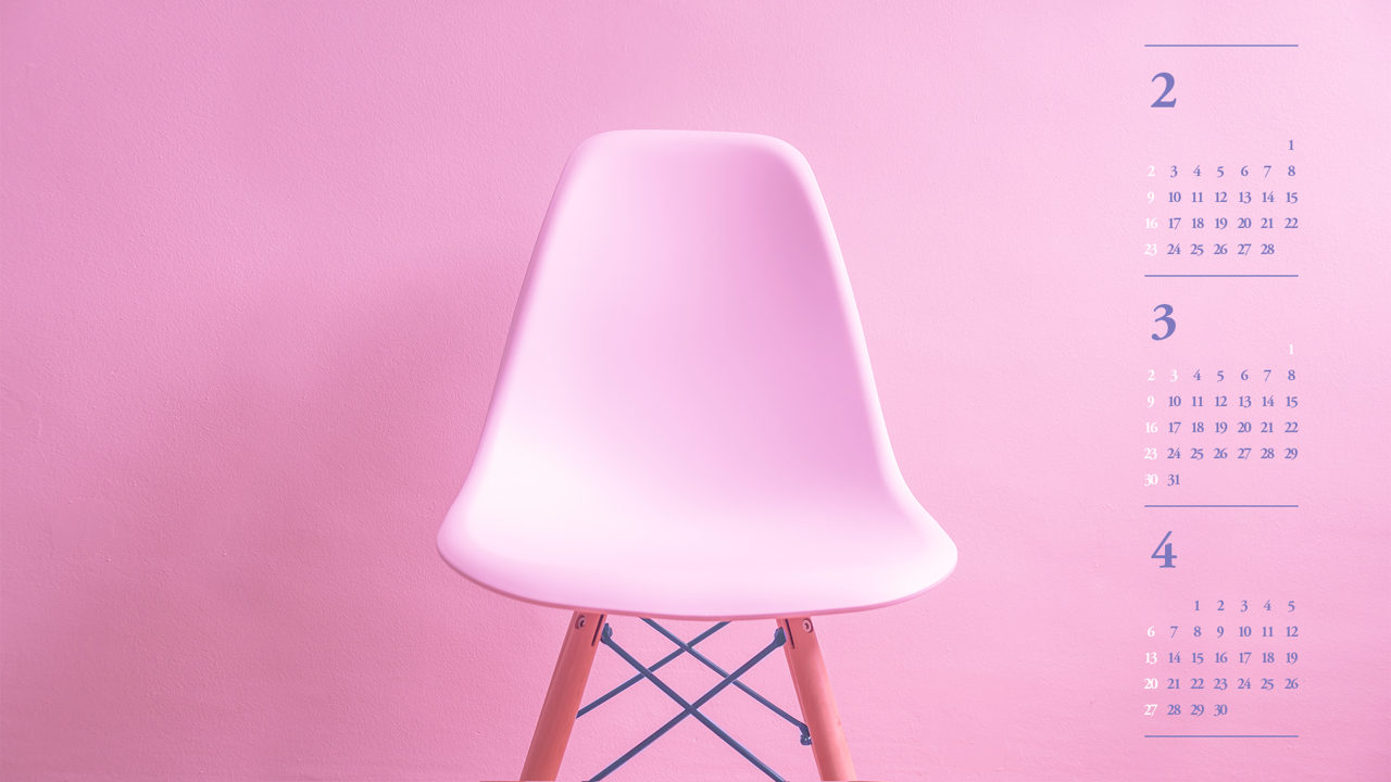 05 핑크 의자 B - 2025년3월 노트북배경화면