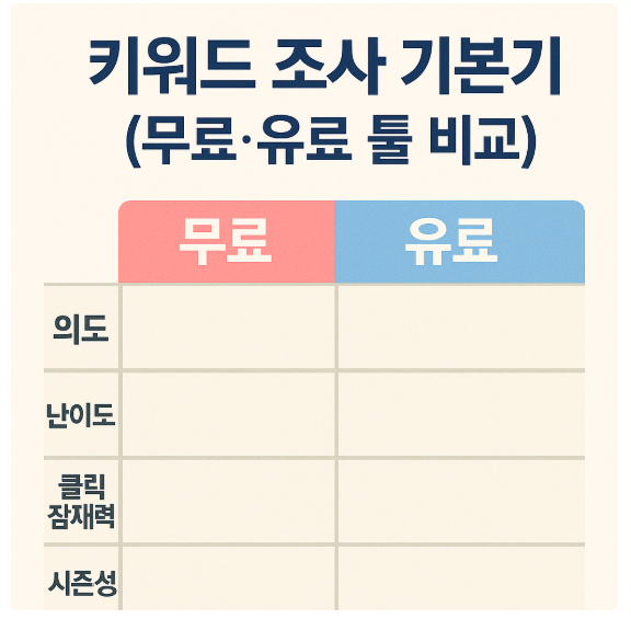 키워드 조사 기본기, 무료 유료 툴 비교