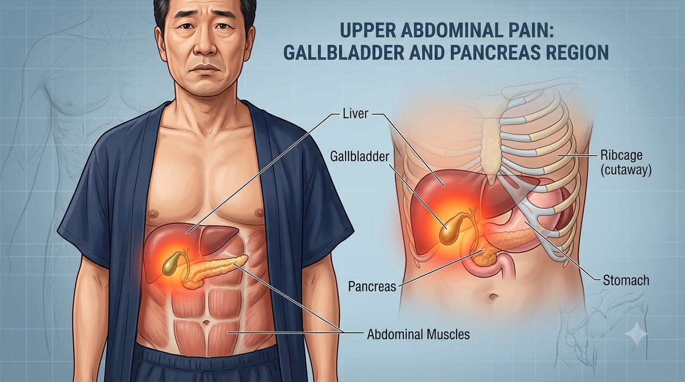 쥐어짜는 듯한 상복부 통증, 담석증일까? 췌장염과의 연관성까지 알아보기