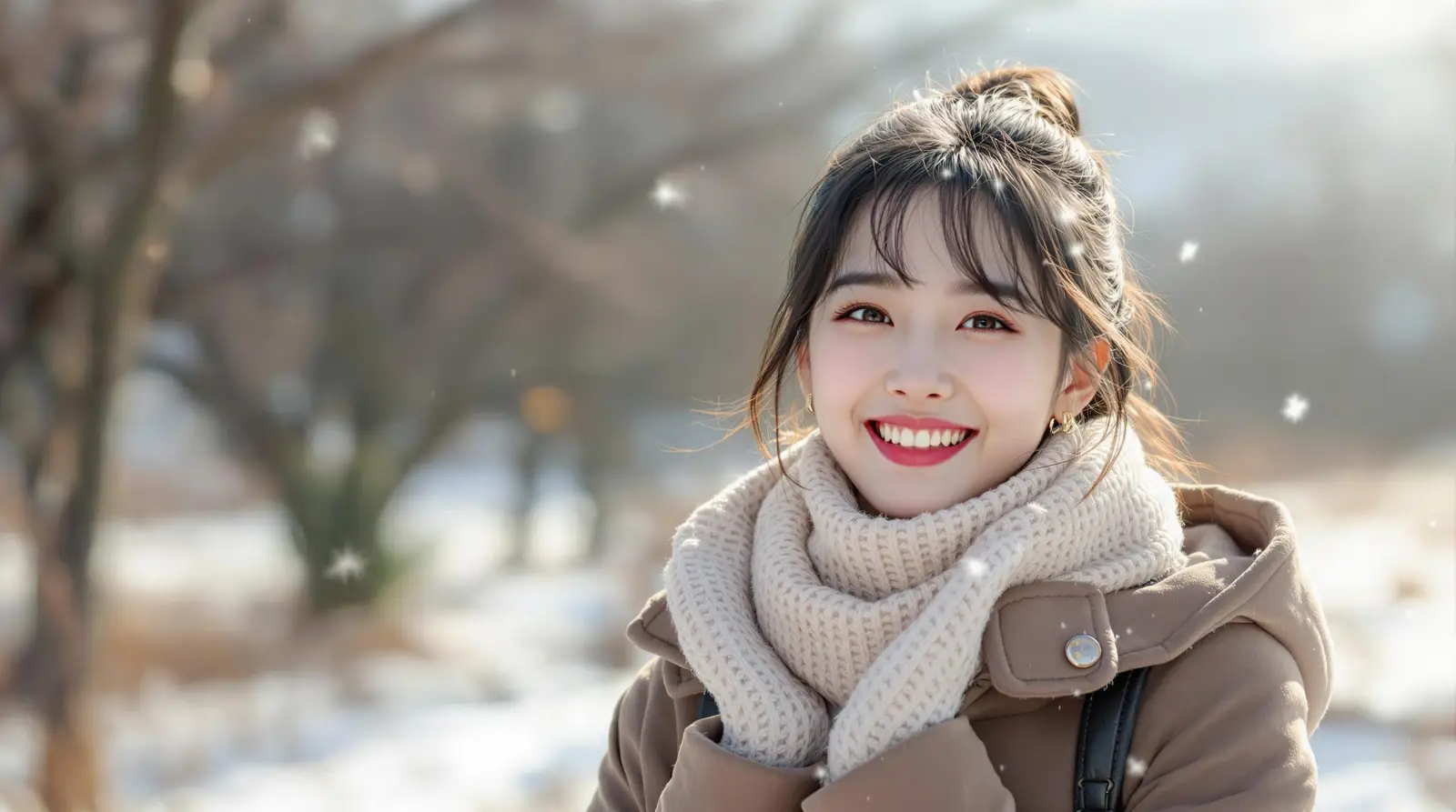 2월 인사말을 전하는 여성