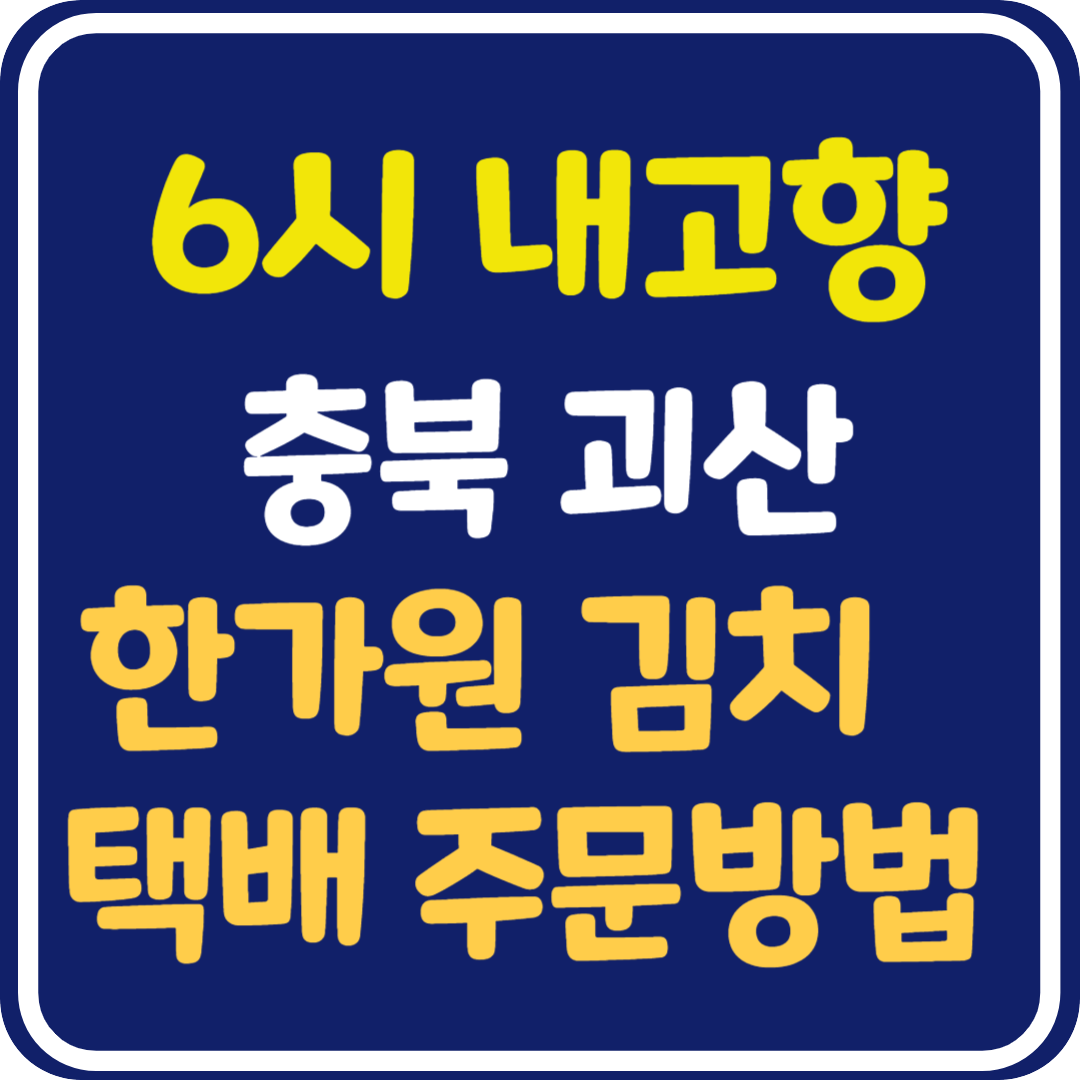 6시 내고향 충북 괴산 김치 택배 주문 방법