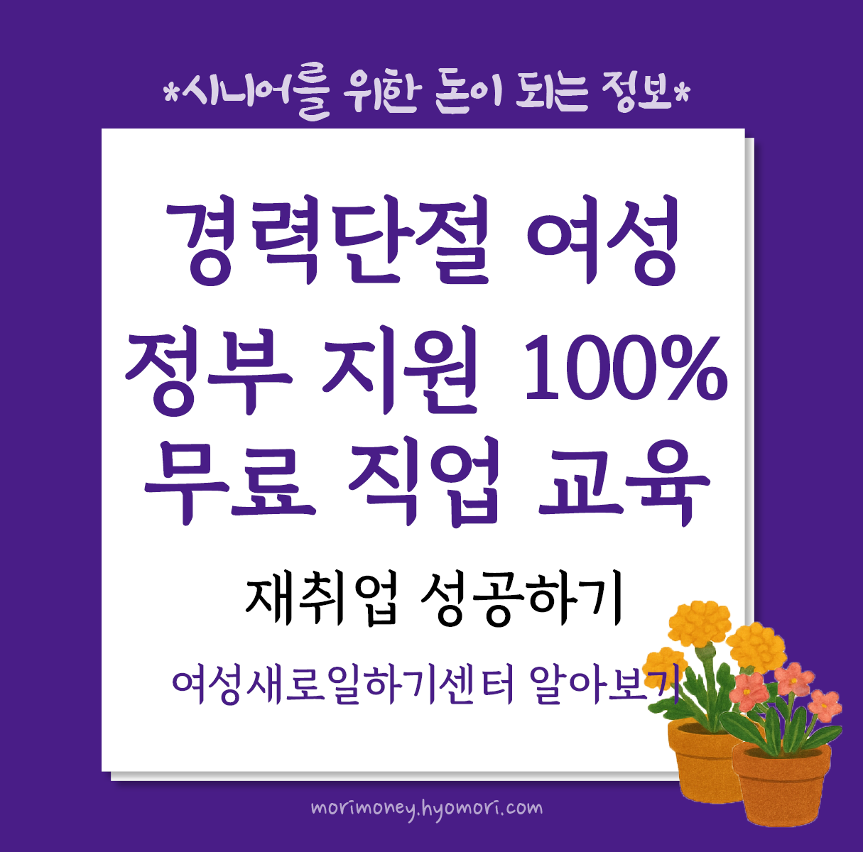 경력단절 여성, 정부 지원 100% 무료 직업 교육받고 재취업 성공하기