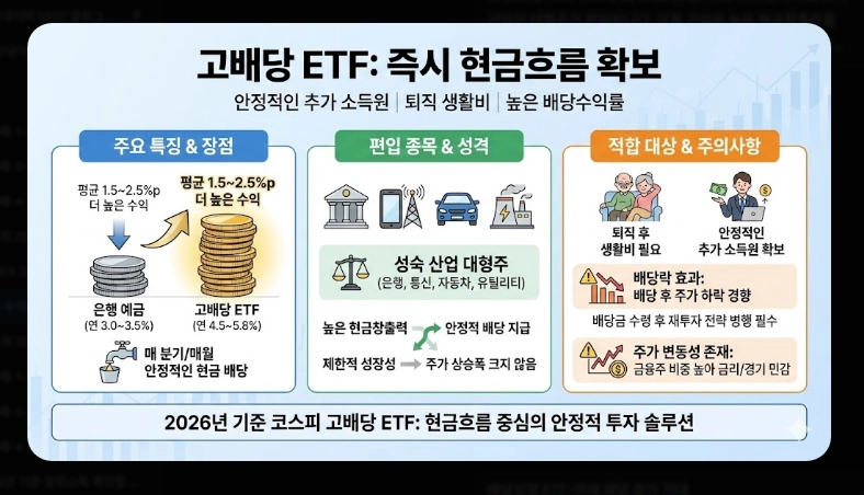 고배당 코스피 ETF TOP 5 [2026년] 종류별 특징 비교 및 절세 계좌 활용법