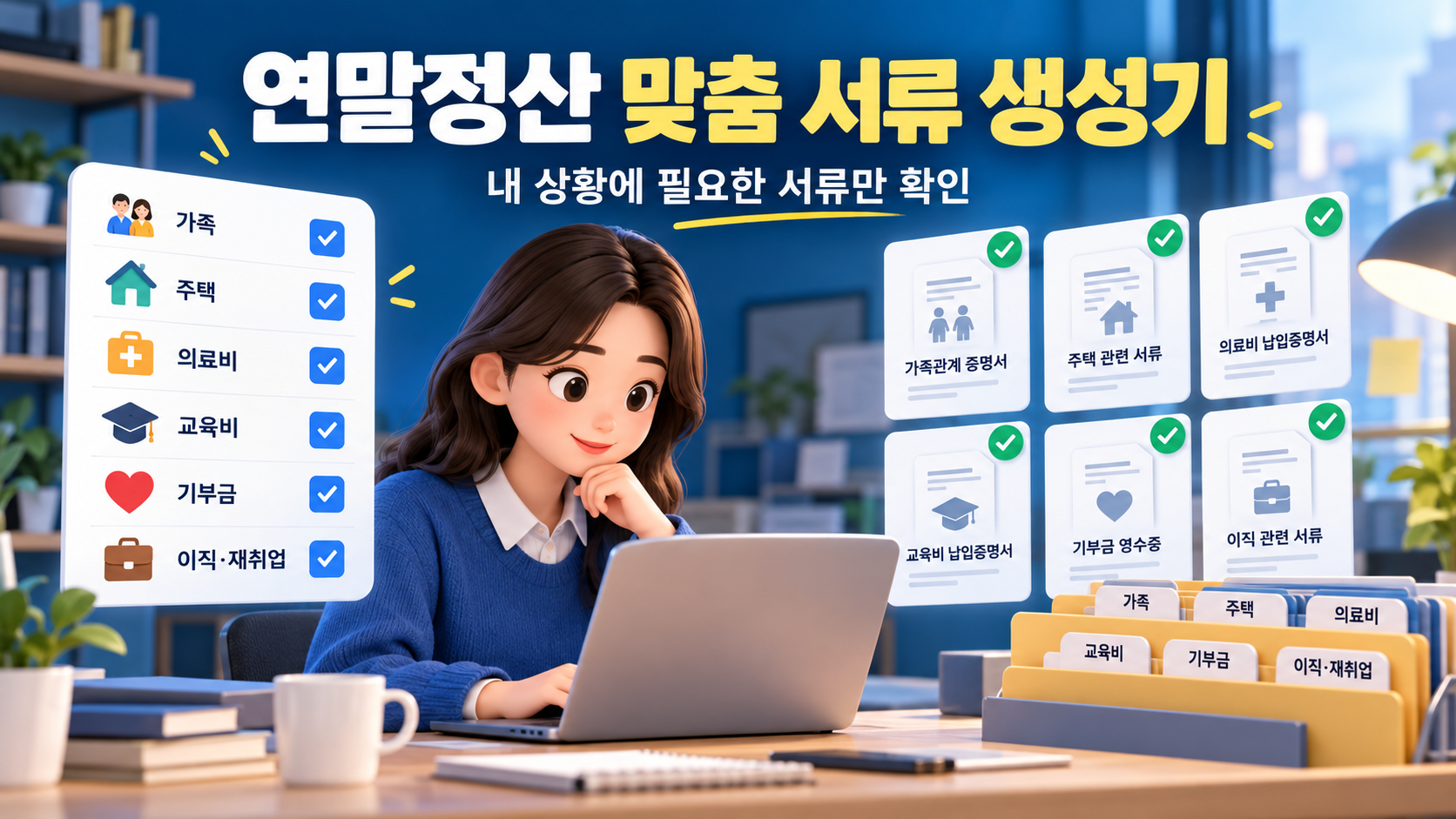 2026 귀속 연말정산 맞춤 준비서류 생성기 - 가족·월세·의료·교육 서류 확인