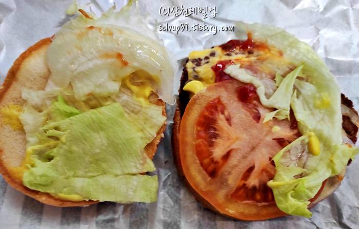 뉴욕버거 속 재료