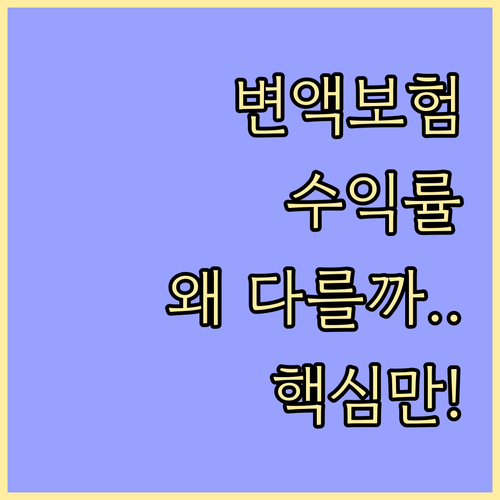 변액보험 수익률, 왜 다를까? 조회와..