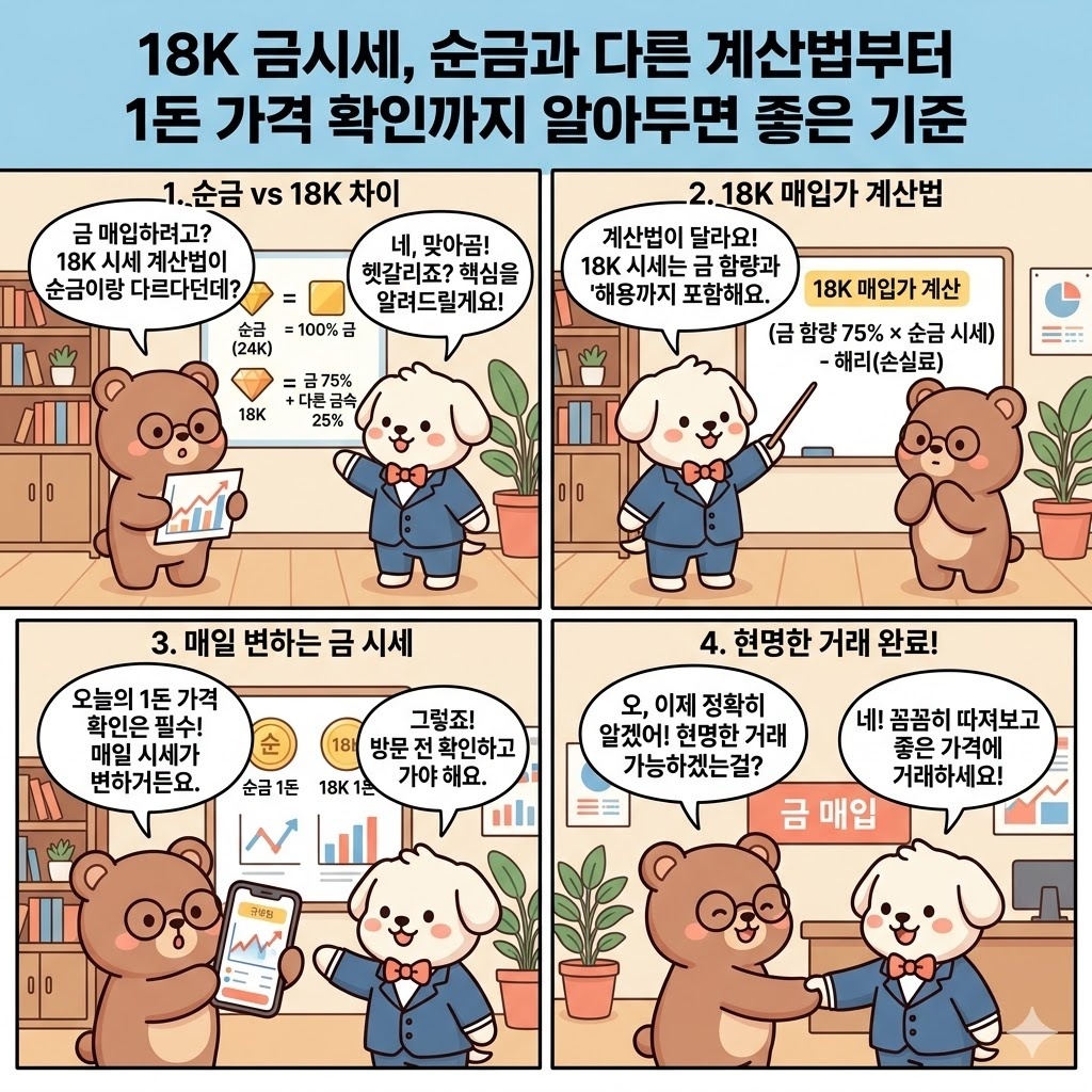 18K 금시세, 순금과 다른 계산법부터 1돈 가격 확인까지 알아두면 좋은 기준