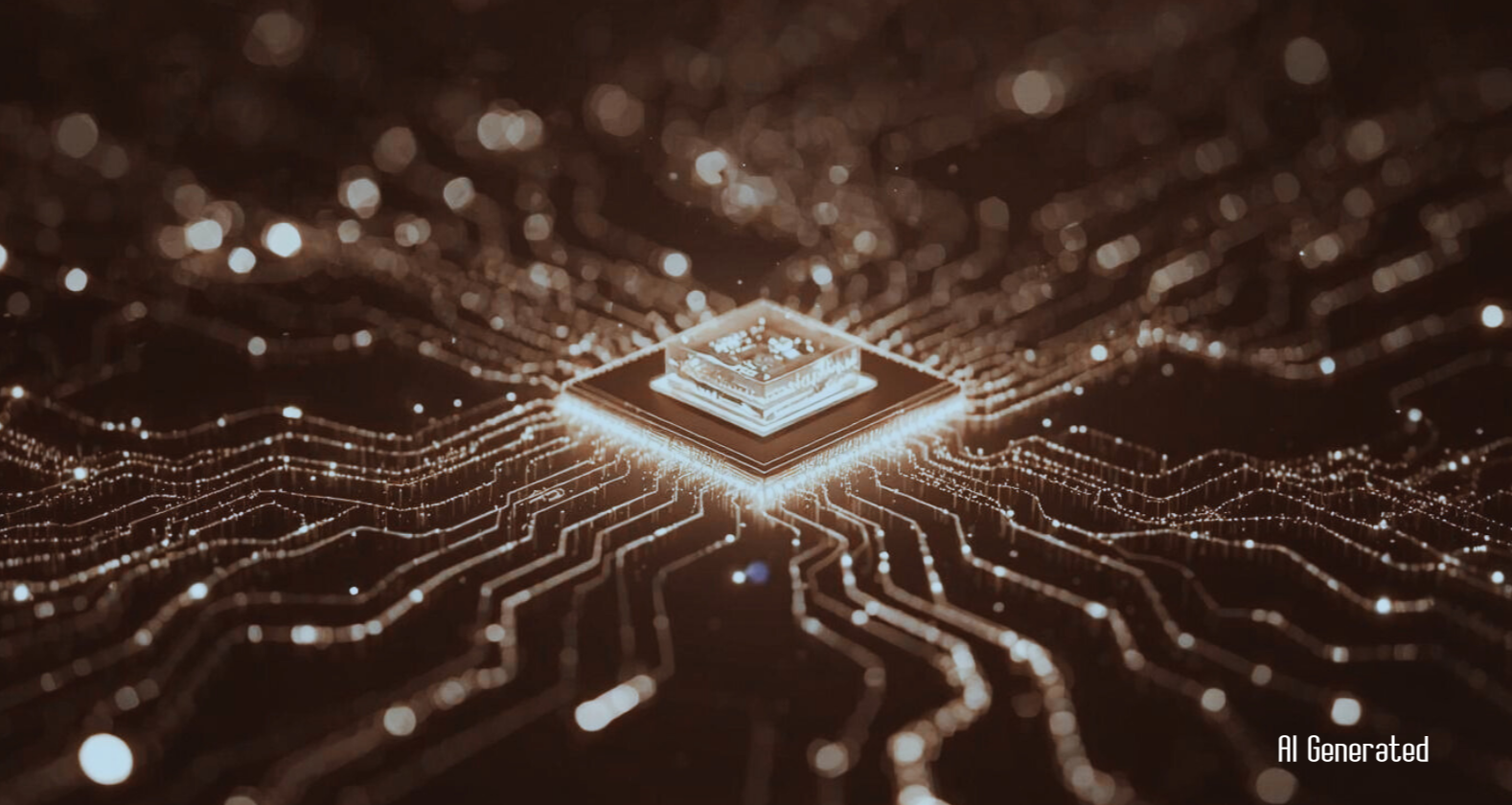 에너지 효율을 중심으로 설계된 소형 언어 모델과 분산형 AI 인프라를 상징하는 이미지