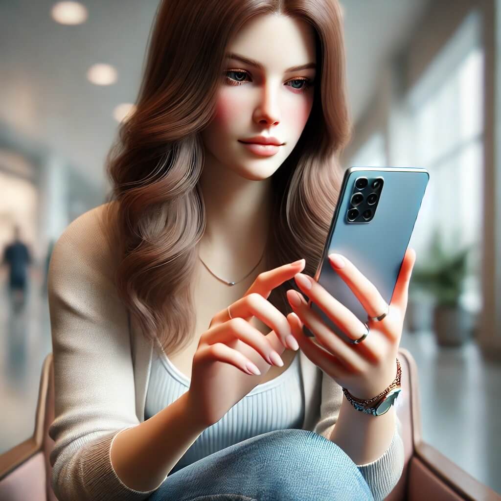 스마트폰-사용하는-여자