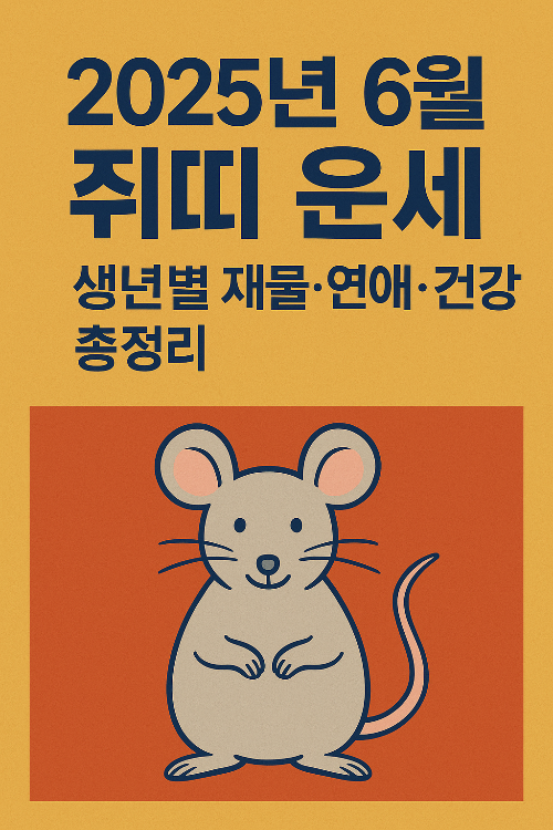 2025년 6월 쥐띠 운세 총정리! 생년별로 달라지는 당신의 운명은?