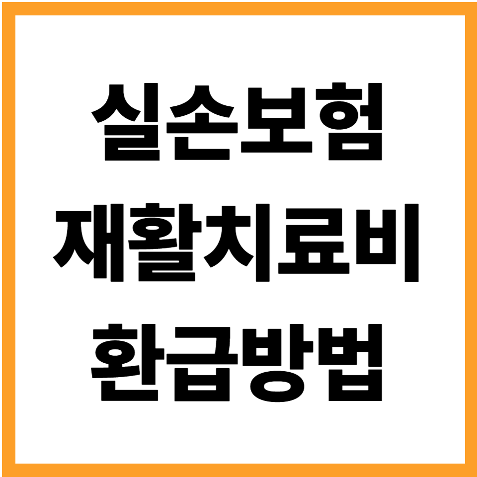 실손보험 재활치료비 물리치료 운동재활 약제비