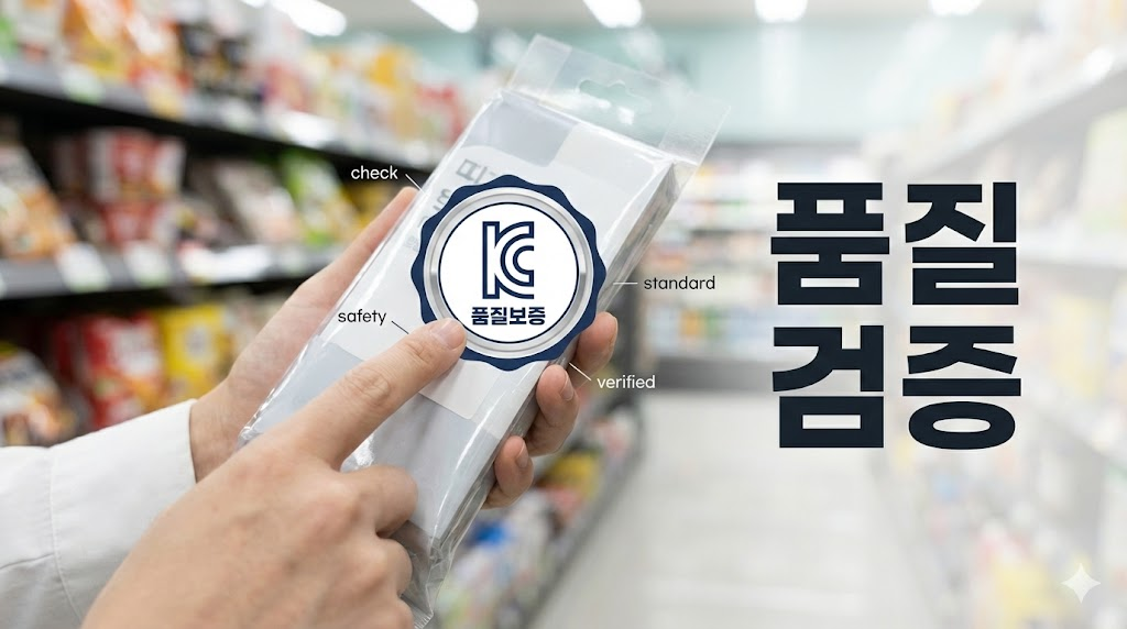 제품 품질 인증 마크를 꼼꼼하게 확인하는 스마트 소비자의 모습