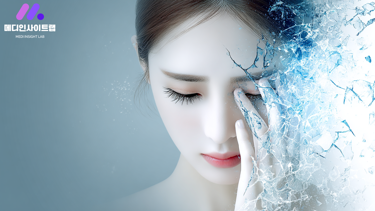 안구건조증으로 고통받는 현대인, 눈을 비비며 스마트폰을 보는 30대 직장인 모습