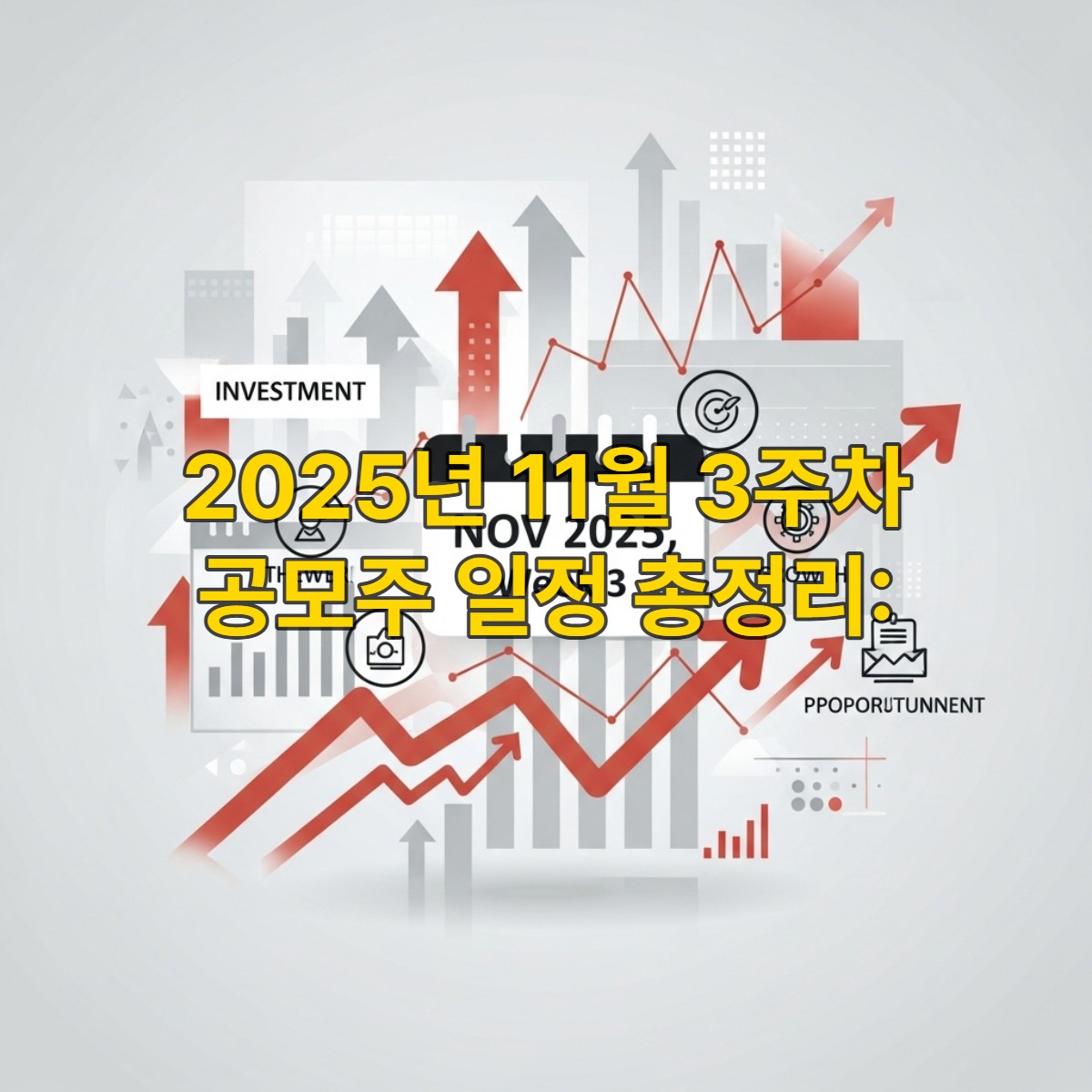 2025년 11월 3주차 공모주 청약 및 상장 일정 요약. 상승하는 주식 차트와 달력이 강조된 금융 시장 이미지.