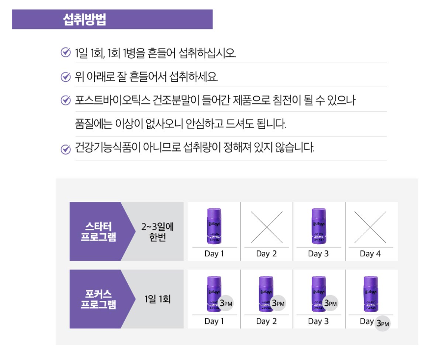 복용방법, 출처 대상웰라이프 공식 몰