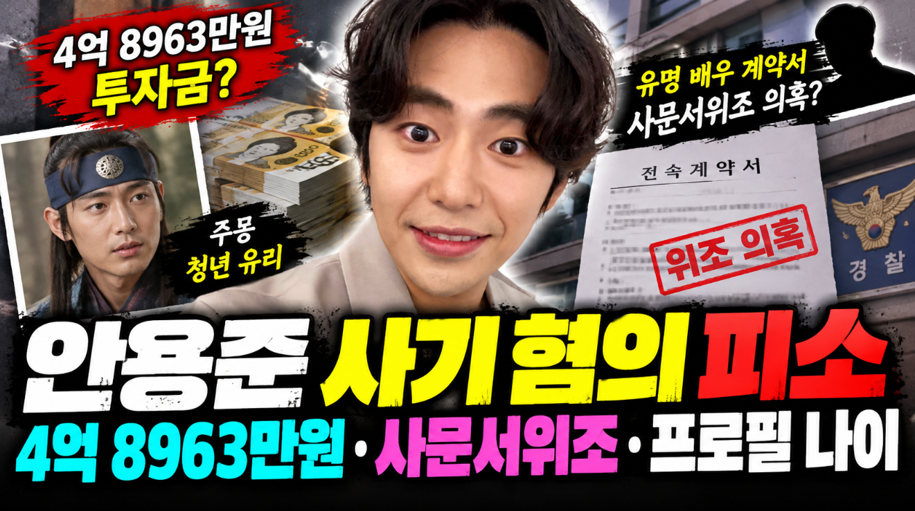 안용준 사기 혐의 피소|사문서위조·프로필 나이