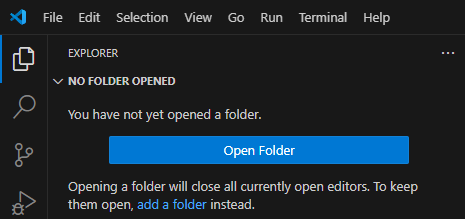 Open Folder 선택
