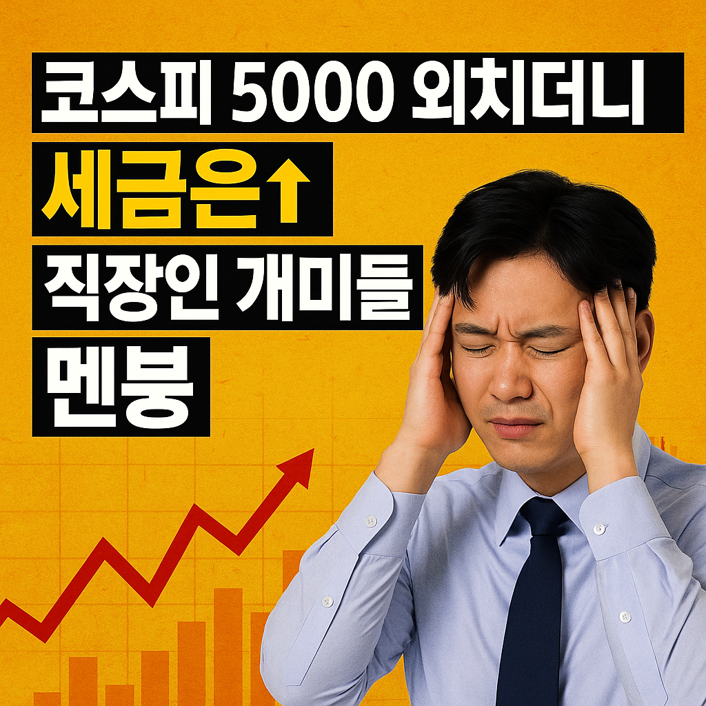 코스피 5000 외치더니 세금은 인상, 멘붕하는 직장인 투자자 이미지