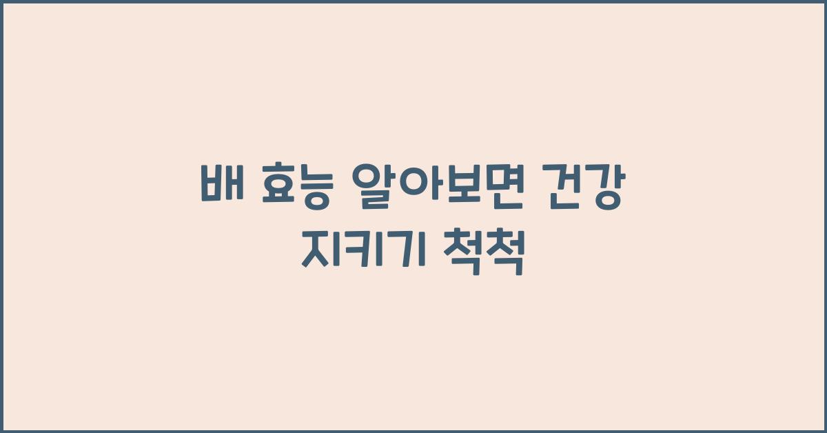 배 효능
